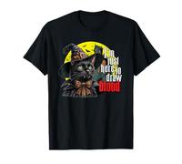 I'm Here to Draw Blood a Halloween Phlebotomist Cat Lover T-Shirt