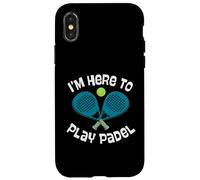 I'm Here To Play Padel Crossed Racquets Ball Art Fun Case for iPhone X/XS