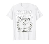 I'm HERE to Win Racing Driver Motorsport Podium Motor Races Value Graphic T-Shirt, Men, White, M