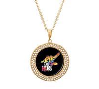 I'm Hers Lesbian Couple LGBT Funny Necklace With Printed Pendant Novelty Diamond Jewelry for Women Men Silver/Gold