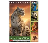 Im Herz der Wildnis (Tischkalender 2026 DIN A5 hoch), CALVENDO Monatskalender: Von den eisigen Weiten der Arktis bis zu den glühenden Savannen ... Schönheit, Kraft und Sanftmut verzaubert.