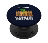 I'm Hiding From Stupid People Funny Dinosaur Humor Lovers PopSockets Adhesive PopGrip
