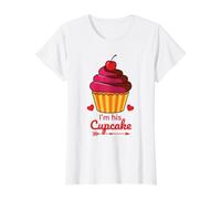 I'm His Cupcake Shirt I'm Her Stud Muffin Matching Couple Value Graphic T-Shirt, Women, White, S