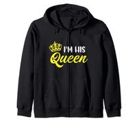 I'm His Queen King Queen And Princess Matching Couple Zip Hoodie