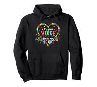 I'm His Voice He Is My Heart Autism Awareness Squad girls Pullover Hoodie