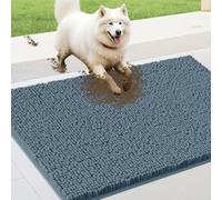 IM HOME 36" x 24" Dusty Blue Muddy Door Mats for Dogs, Chenille Absorbent Dog Mat, Non Slip Heavy Indoor Door Mat, Soft Dog Bed Mat Front Inside Door Mat for Entryway, Mud Paws