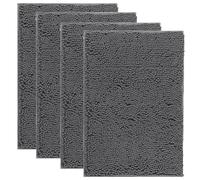 IM HOME 4 Pieces Dog Door Mats for Muddy Paws 30"x 20", Chenille Absorbent Pet Mats, Non Slip Washable Indoor Doormat Soft Mud Mat for Dogs Front Inside Door Mat for Entryway, Dog Bed Mat Grey
