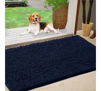 IM HOME Chenille Absorbent Outdoor Doormat 36" x 24", Washable Muddy Door Mats for Dog Non Slip Indoor Doormat Dog Mat for Muddy Paw Front Inside Doormats for Entryway Navy Blue