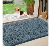 IM HOME Chenille Absorbent Outdoor Doormat, 60" x 36", Washable Muddy Door Mats for Dog, Non Slip Indoor Doormat, Dusty Blue