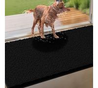 IM HOME Extra Large Black Muddy Door Mats for Dogs, Chenille Absorbent Dog Mat, Non Slip Heavy Indoor Door Mat, Soft Dog Bed Mat Front Inside Door Mat for Entryway, Mud Paws, 71" x 25"