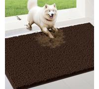 IM HOME Extra Large Brown Muddy Door Mats for Dogs, Chenille Absorbent Dog Mat, Non Slip Heavy Indoor Door Mat, Soft Dog Bed Mat Front Inside Door Mat for Entryway, Mud Paws, 60" x 36"