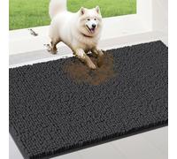 IM HOME Extra Large Dark Grey Muddy Door Mats for Dogs, Chenille Absorbent Dog Mat, Non Slip Heavy Indoor Door Mat, Soft Dog Bed Mat Front Inside Door Mat for Entryway, Mud Paws, 60" x 36"