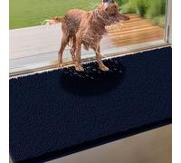 IM HOME Extra Large Navy Blue Muddy Door Mats for Dogs, Chenille Absorbent Dog Mat, Non Slip Heavy Indoor Door Mat, Soft Dog Bed Mat Front Inside Door Mat for Entryway, Mud Paws, 71" x 25"