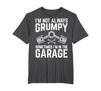 I'm in The Garage Auto Mechanic Car Maintenance Man Piston T-Shirt, Men's Big and Tall, Dark Heather Grey, 2X Tall