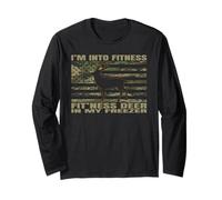 I'm Into Fitness Fit'ness Deer in My Freezer Funny Hunting Long Sleeve T-Shirt