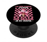 I'm Into Fitness Fit'ness Ice Cream In My Mouth Cone Girl PopSockets Adhesive PopGrip
