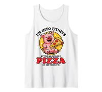 Im Into Fitness Pizza in My Mouth Gym Workout Exercise Humor Tank Top
