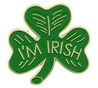 I'm Irish Lucky Shamrock Clover Lapel Pin, 1 inch, Green and Gold