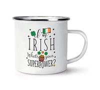 I'm Irish What's Your Superpower Flag Retro Enamel Mug Cup