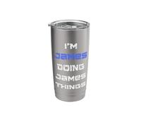 I'm James Doing James Things. Funny Name Design for Boys, Stainless Steel Insulated Tumbler