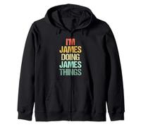 I'm James Doing James Things - Funny Saying Cool Name James Zip Hoodie