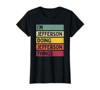 I'm Jefferson Doing Jefferson Things Funny Personalized Value Graphic T-Shirt, Women, Black, M