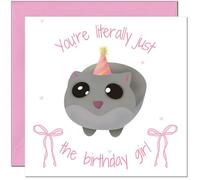 I'm Just A Birthday Girl Sad Hamster Meme Birthday Card - Funny Meme Birthday