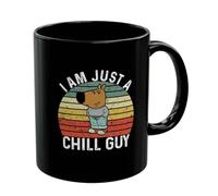 I'm Just A Chill Guy Ceramic Cup with Chill Out Dog Pattern - Perfect for Coffee, Tea, Juice, Milk; Novelty Gift for Friends, Family