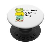 I'm Just a Chill Guy Froggy Funny Trendy Frog Meme Humor PopSockets Adhesive PopGrip