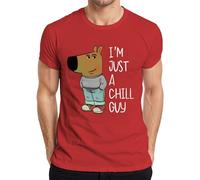 I'm Just A Chill Guy New Character Chill Type - Meme Fun Men's T-Shirt, red, M