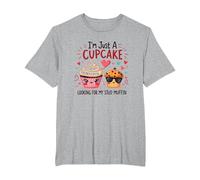 Im Just A Cupcake Looking for My Stud Muffin Sweet Love T-Shirt, Men's Big and Tall, Heather Grey, 4X Tall