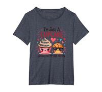Im Just A Cupcake Looking for My Stud Muffin Sweet Love T-Shirt, Women's Plus, Heather Blue, 1X
