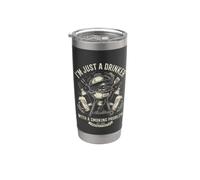 I'm Just A Drinker with A Smoking Problem BBQ Dad Stainless Steel Insulated Tumbler