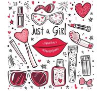 I'm Just a Girl: Coloring Book for Adults and teens, Simple and Big Designs for Relaxation Featuring Cute girly Things.