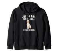 Im Just A Girl Who Loves Clumber Spaniels Dog Lover Gift Zip Hoodie