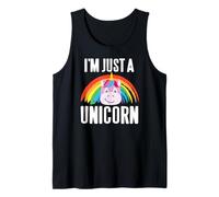I'm Just a Unicorn Smiling Rainbow Head Cute Style Tank Top