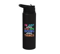 I'm Just April Over Here Doing April Things April Stainless Steel Insulated Water Bottle