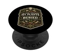 I'm Just Checking My Plants Dark Humor Halloween Backyard PopSockets Adhesive PopGrip