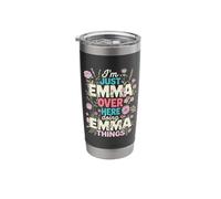 Im Just Emma Over Here Doing Emma Things Floral Stainless Steel Insulated Tumbler