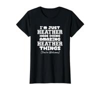 I'm Just Heather Here Doing Amazing Heather Things Value Graphic T-Shirt, Women, Black, S
