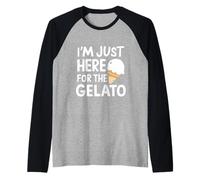I'm Just Here for Artisan Vanilla Gelato Italian Ice Cream Raglan Baseball Tee
