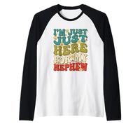 I'm Just Here for My Nephew Funny Uncle Aunt Raglan Baseball Tee