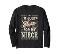 I'm Just Here for My Niece Retro Design Long Sleeve T-Shirt
