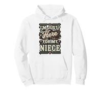 I'm Just Here for My Niece Retro Design Pullover Hoodie