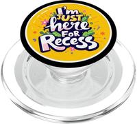 I'm Just Here For Recess Funny Back To School Girl First Day PopSockets PopGrip for MagSafe