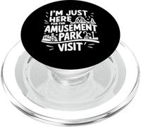 Im Just Here for the Amusement Park Visit Fun Roller Coaster PopSockets PopGrip for MagSafe
