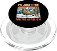 I'm Just Here For The Apres Ski Funny Fat Cat PopSockets PopGrip for MagSafe
