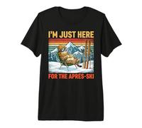 I'm Just Here for The Apres Ski Funny Fat Cat Premium T-Shirt