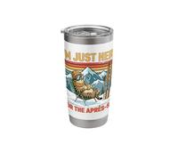 I'm Just Here for The Apres Ski Funny Fat Cat Stainless Steel Insulated Tumbler
