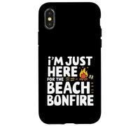 I'm Just Here for the Beach Bonfire Ocean Sunset Campfire Case for iPhone X/XS
